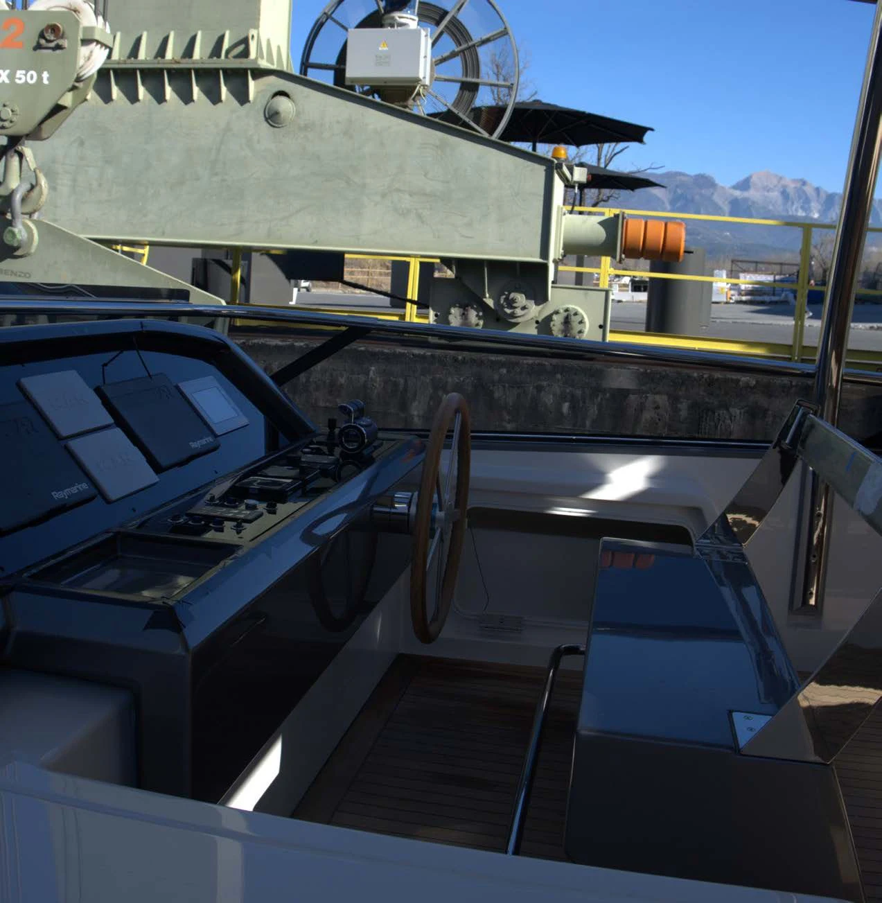 the inside of a space ship aboard QUEEN MARTINA Yacht for Sale