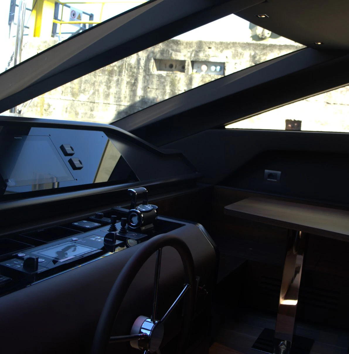 a close-up of a car's dashboard aboard QUEEN MARTINA Yacht for Sale