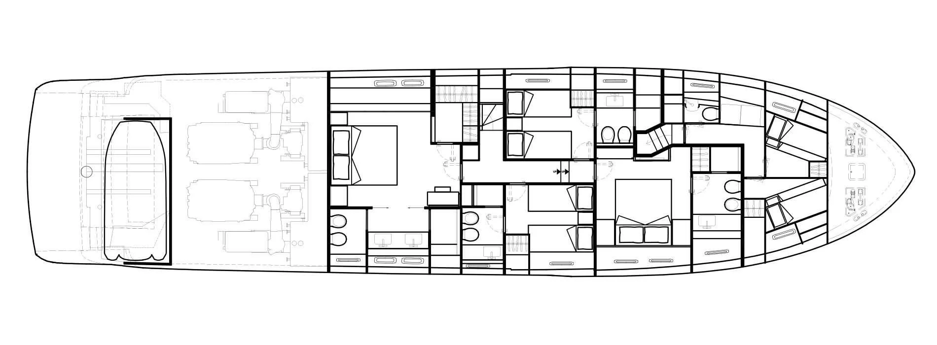 diagram, engineering drawing aboard QUEEN MARTINA Yacht for Sale