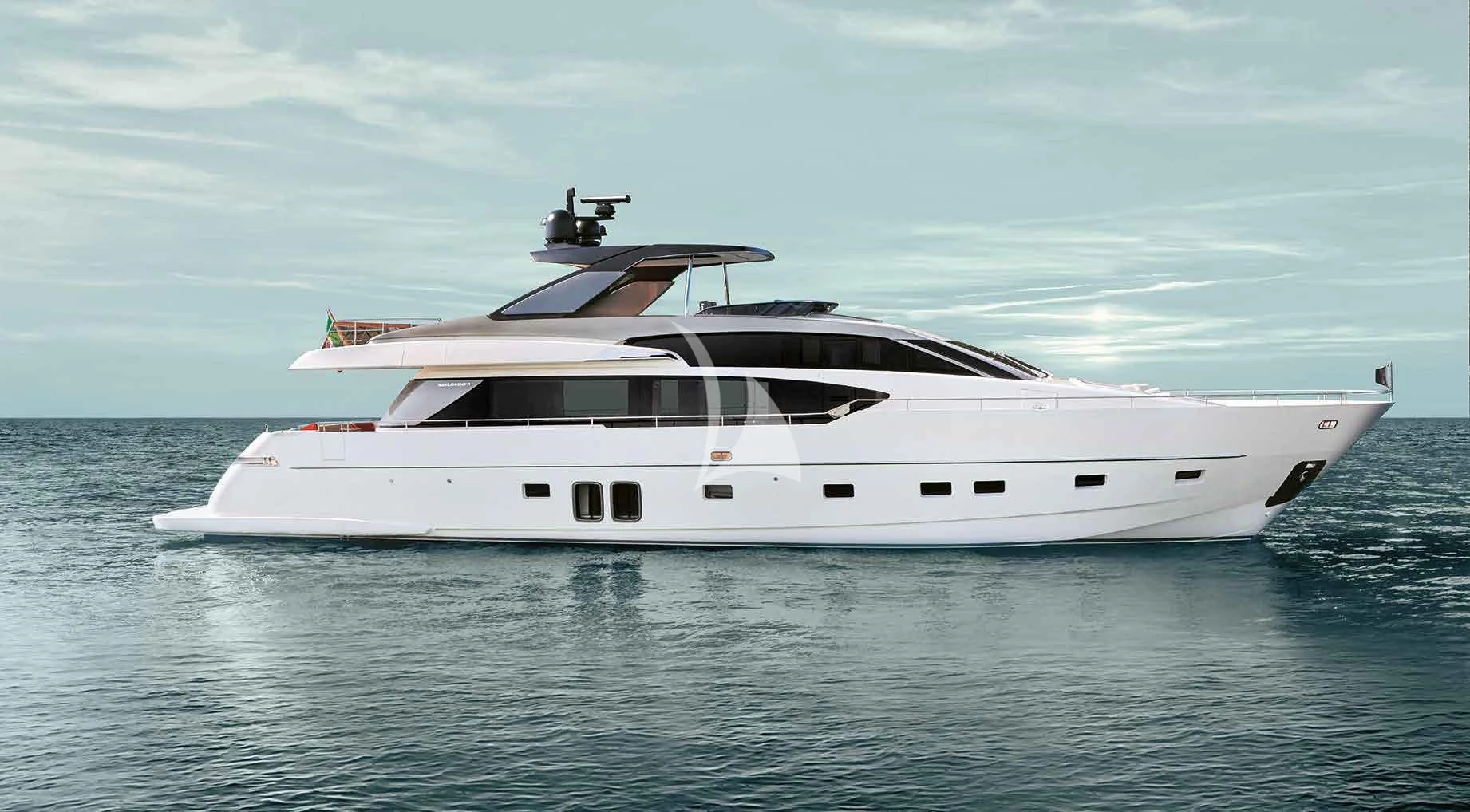 a white yacht in the water aboard QUEEN MARTINA Yacht for Sale