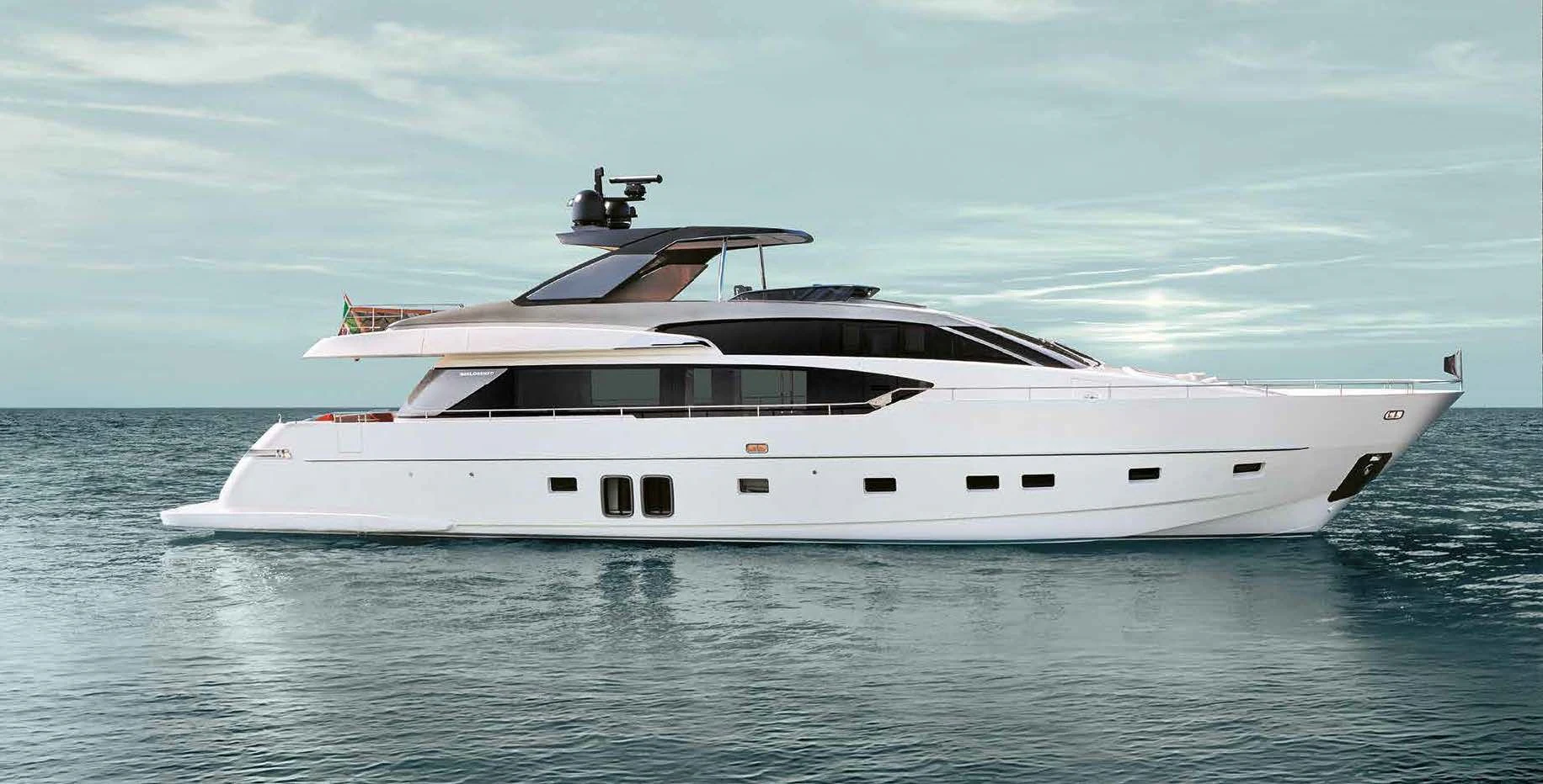 a white yacht in the water aboard QUEEN MARTINA Yacht for Sale