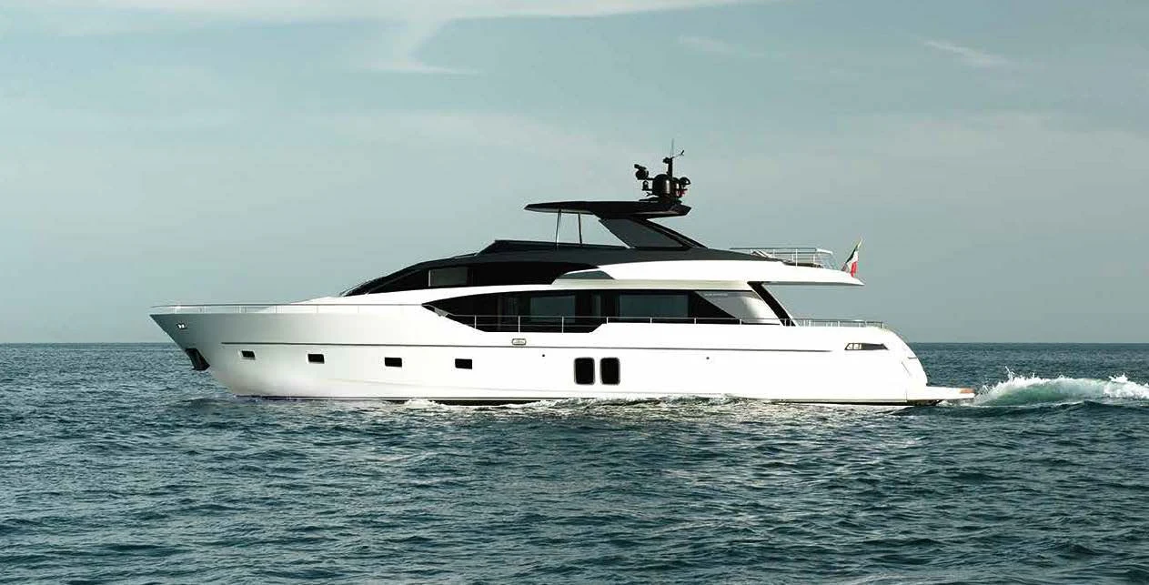 a white yacht in the water aboard QUEEN MARTINA Yacht for Sale
