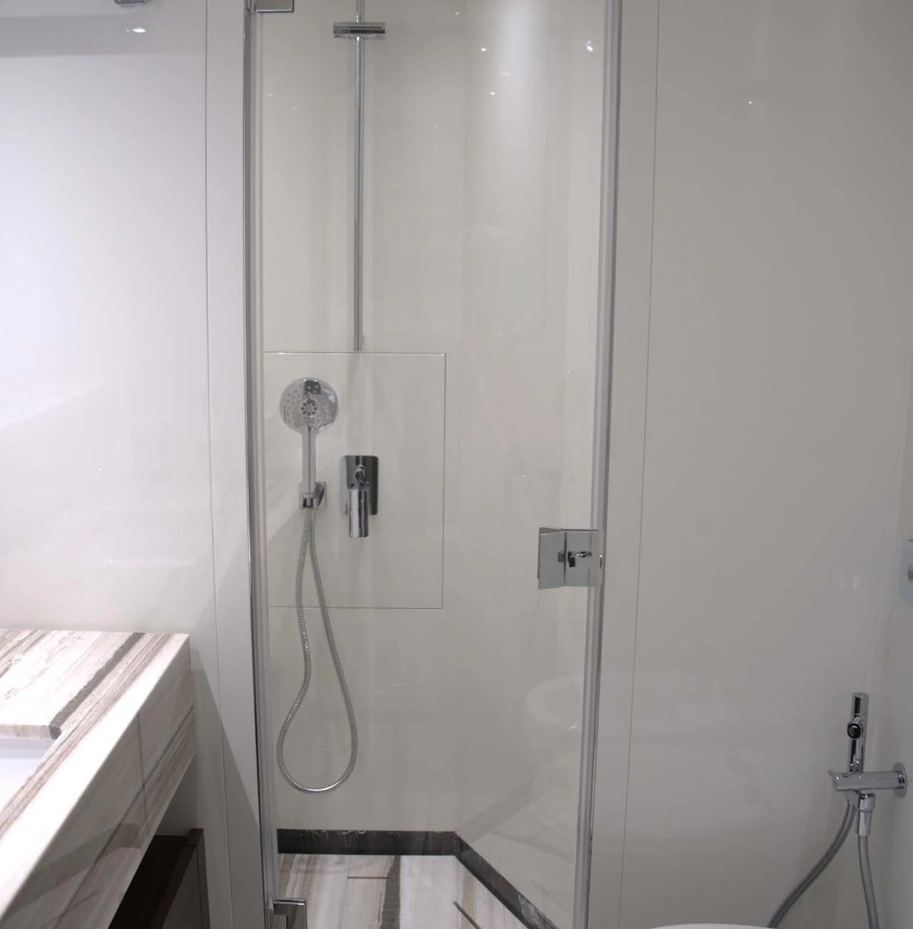 a shower with a handle aboard QUEEN MARTINA Yacht for Sale