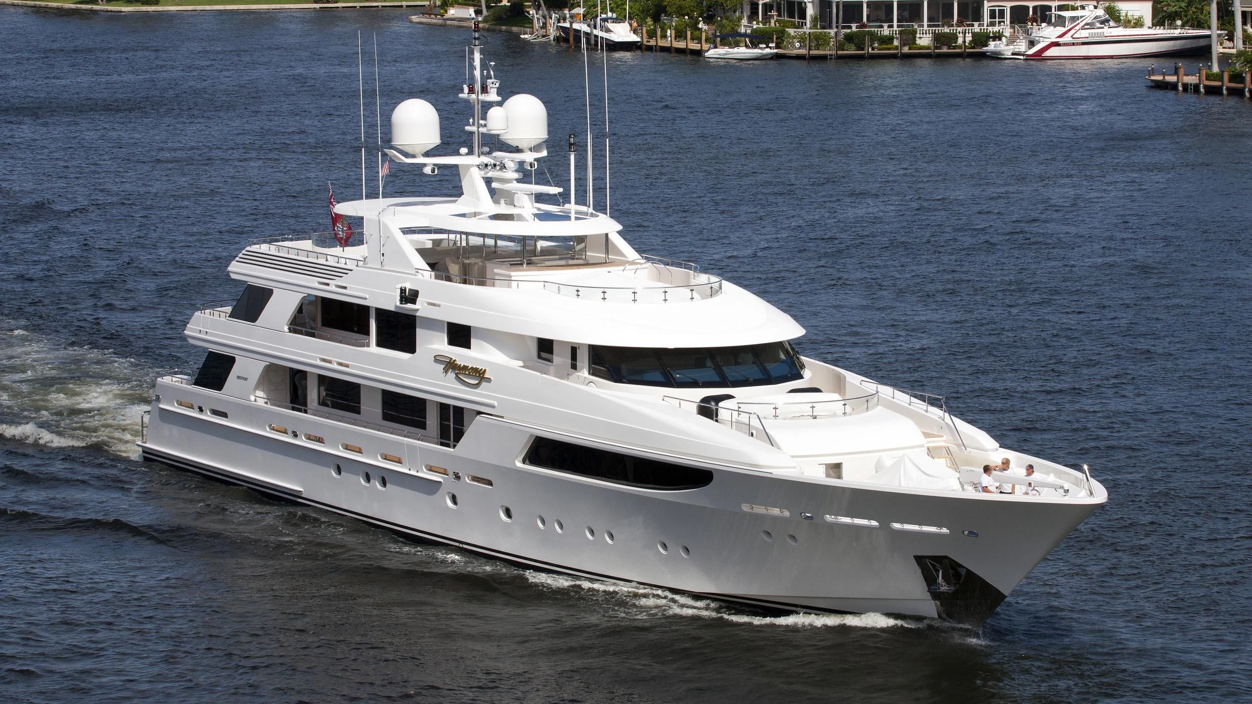 a large white boat in the water aboard SECOND LOVE Yacht for Charter