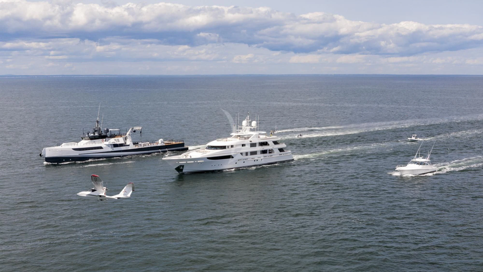 a group of boats in the water aboard SECOND LOVE Yacht for Charter