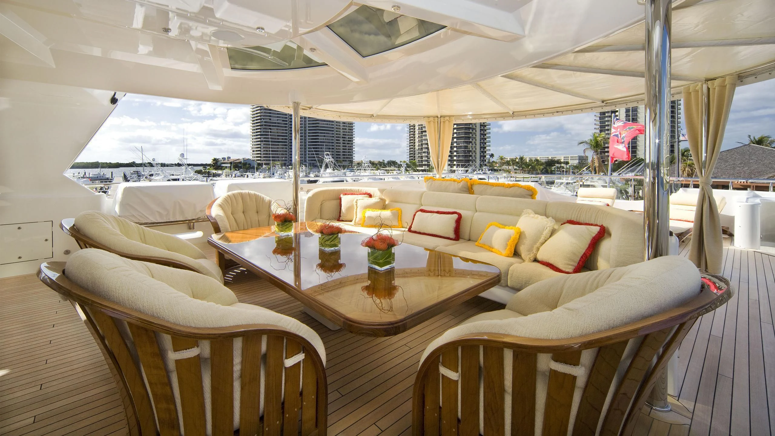 a room with a table and chairs aboard SECOND LOVE Yacht for Charter
