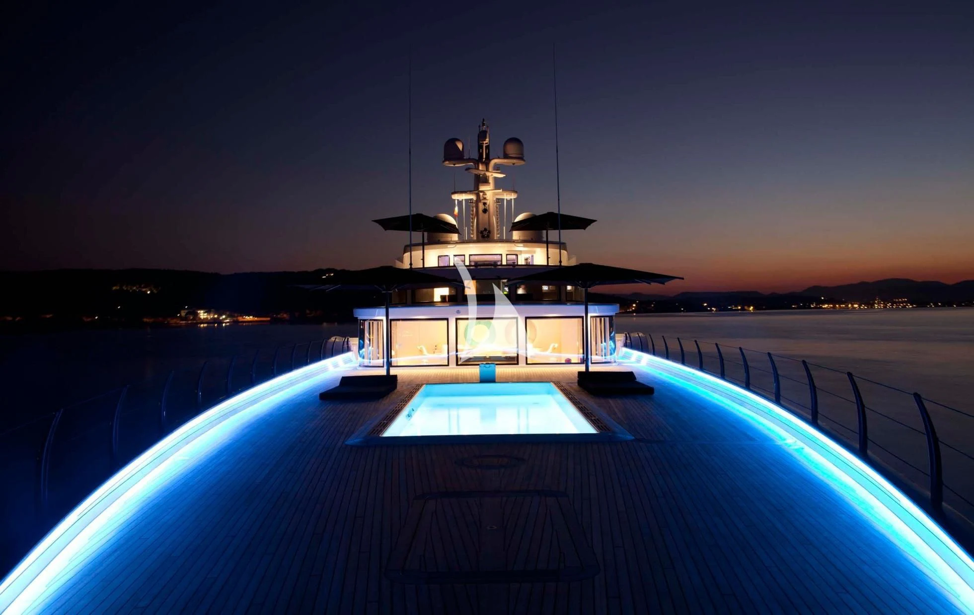 a boat on a body of water aboard AIR Yacht for Sale