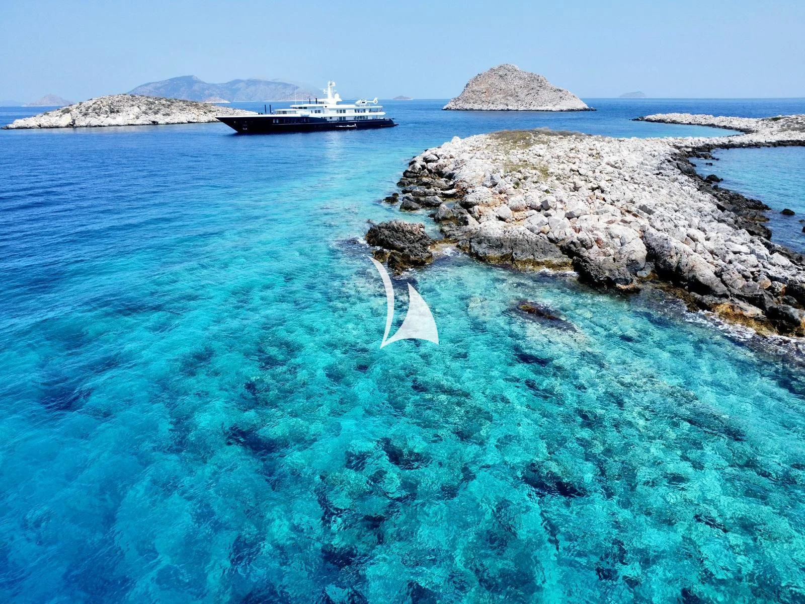 a boat in the water aboard AIR Yacht for Sale