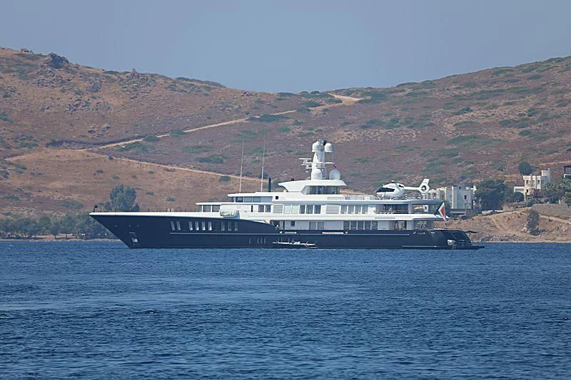 a large ship in the water aboard AIR Yacht for Sale