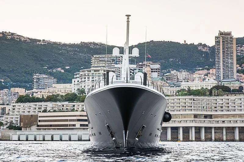 a large ship in the water aboard AIR Yacht for Sale
