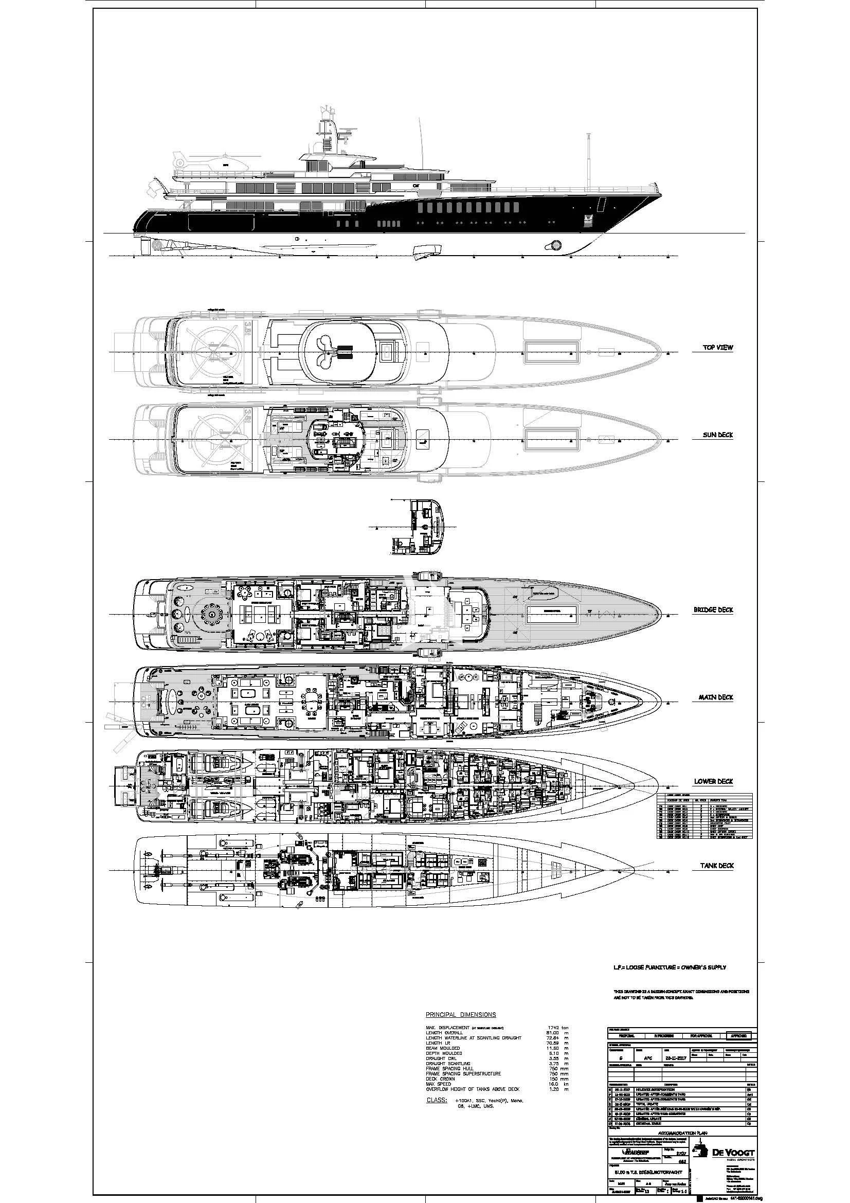 diagram, engineering drawing aboard AIR Yacht for Sale
