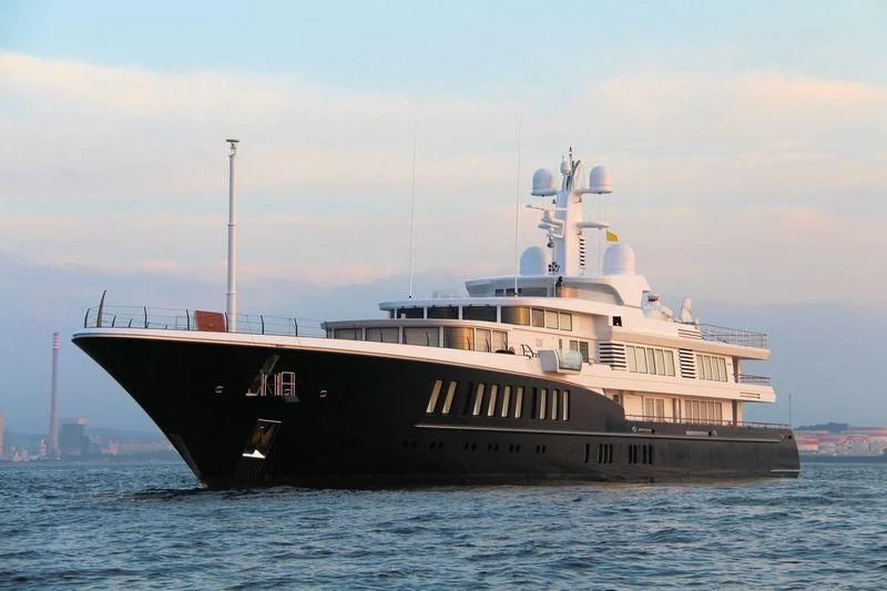 a large ship in the water aboard AIR Yacht for Sale