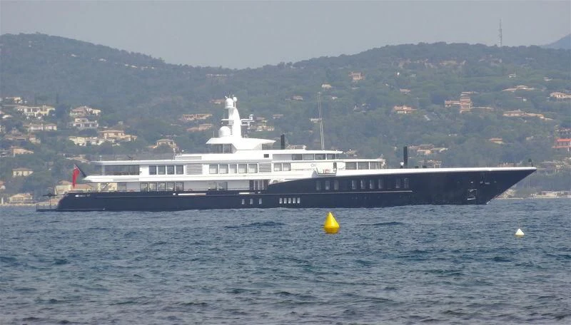 a large ship in the water aboard AIR Yacht for Sale