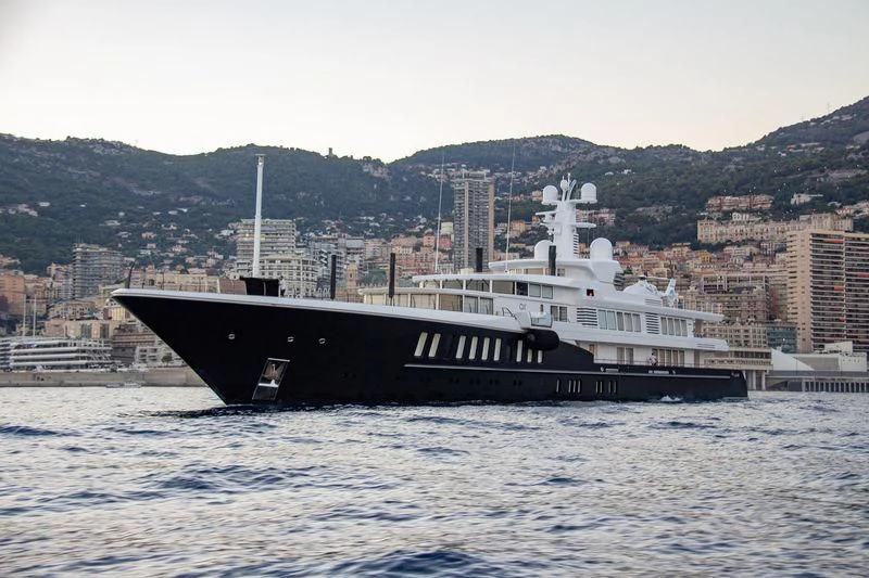 a large boat in the water aboard AIR Yacht for Sale