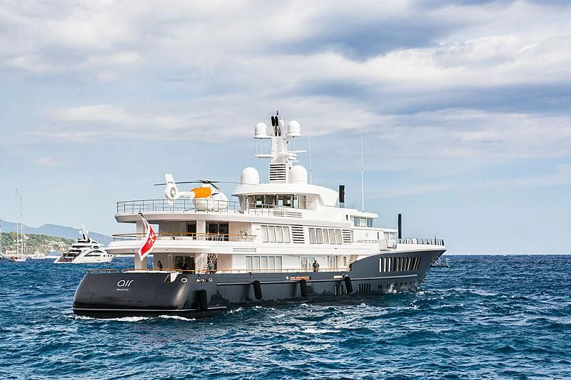 a large white boat in the water aboard AIR Yacht for Sale