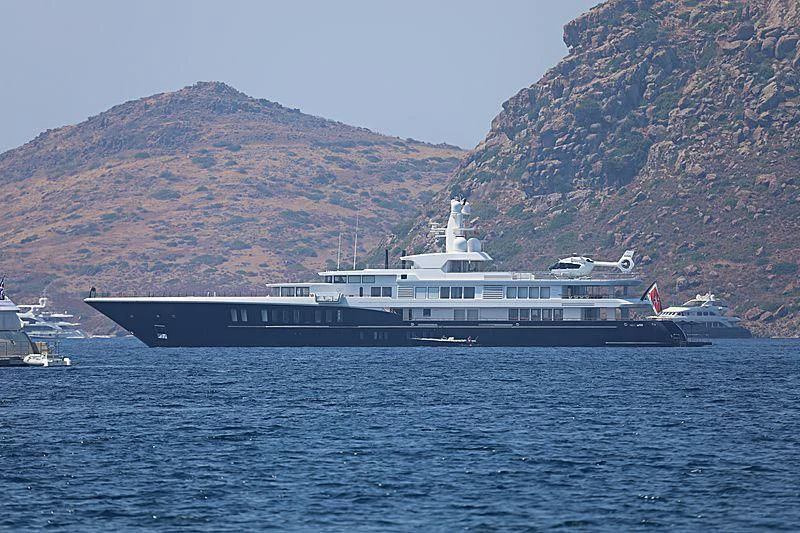 a large ship in the water aboard AIR Yacht for Sale