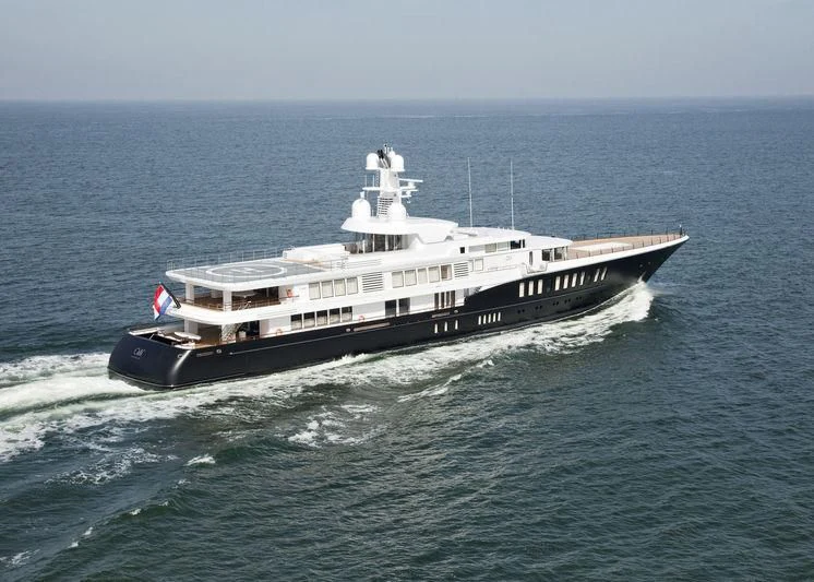 a large boat in the water aboard AIR Yacht for Sale