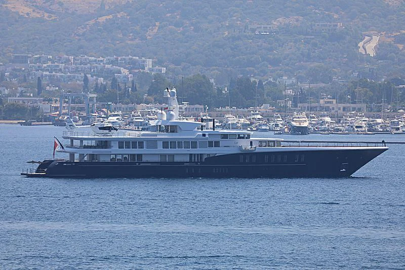 a large ship in the water aboard AIR Yacht for Sale