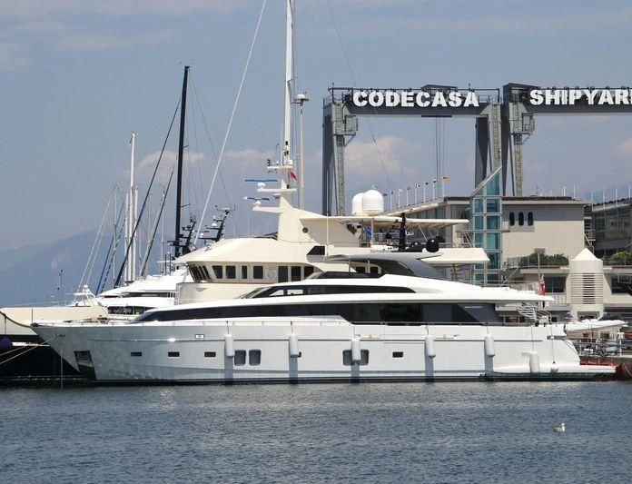 a large white boat aboard GI1 Yacht for Sale