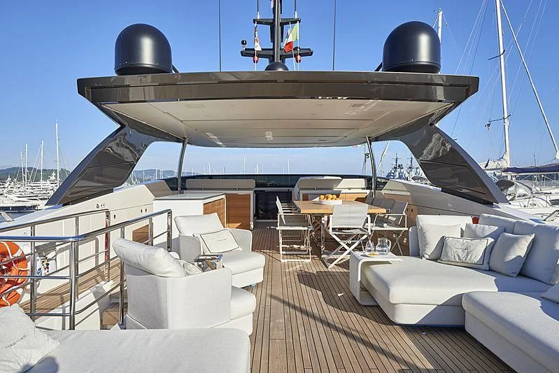 a large ship docked aboard GI1 Yacht for Sale