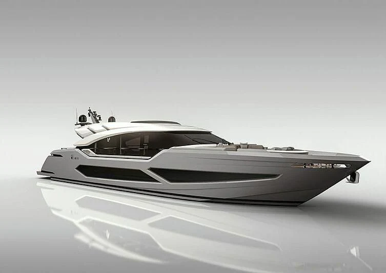 a white and black boat aboard FULL MOON Yacht for Sale