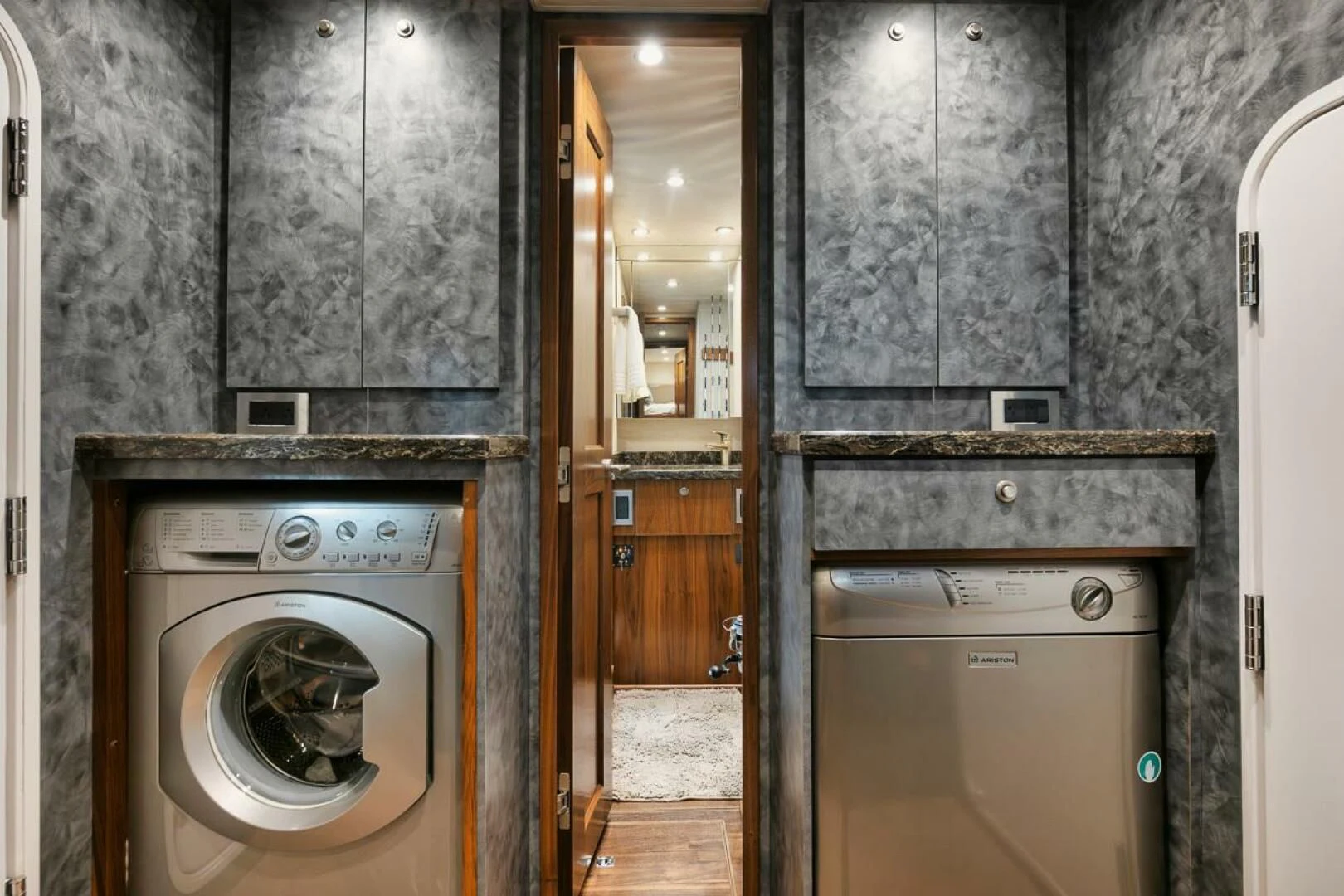a laundry room with a washing machine aboard BELLA DONNA DI Yacht for Sale