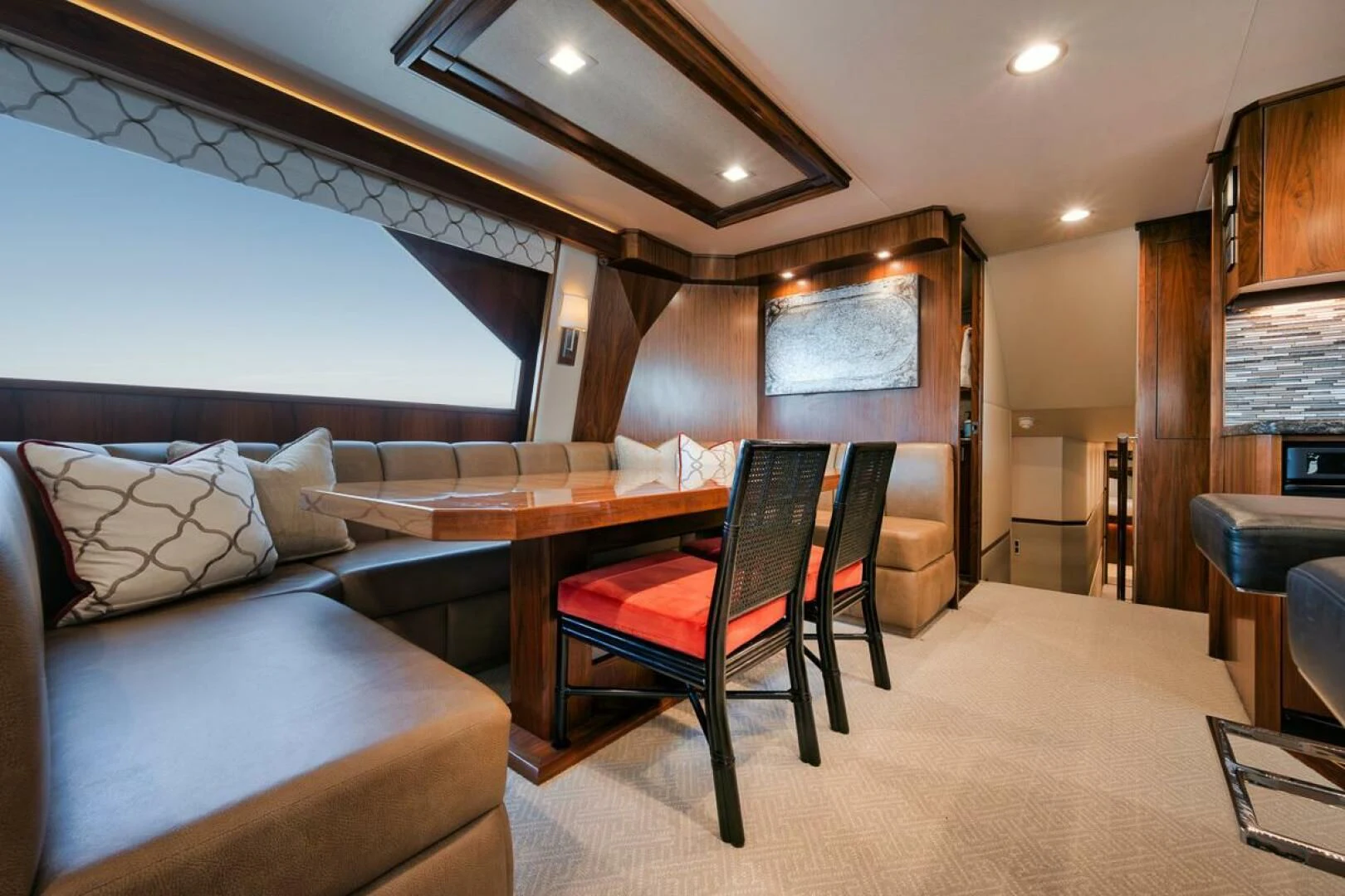 a room with a couch and a table aboard BELLA DONNA DI Yacht for Sale