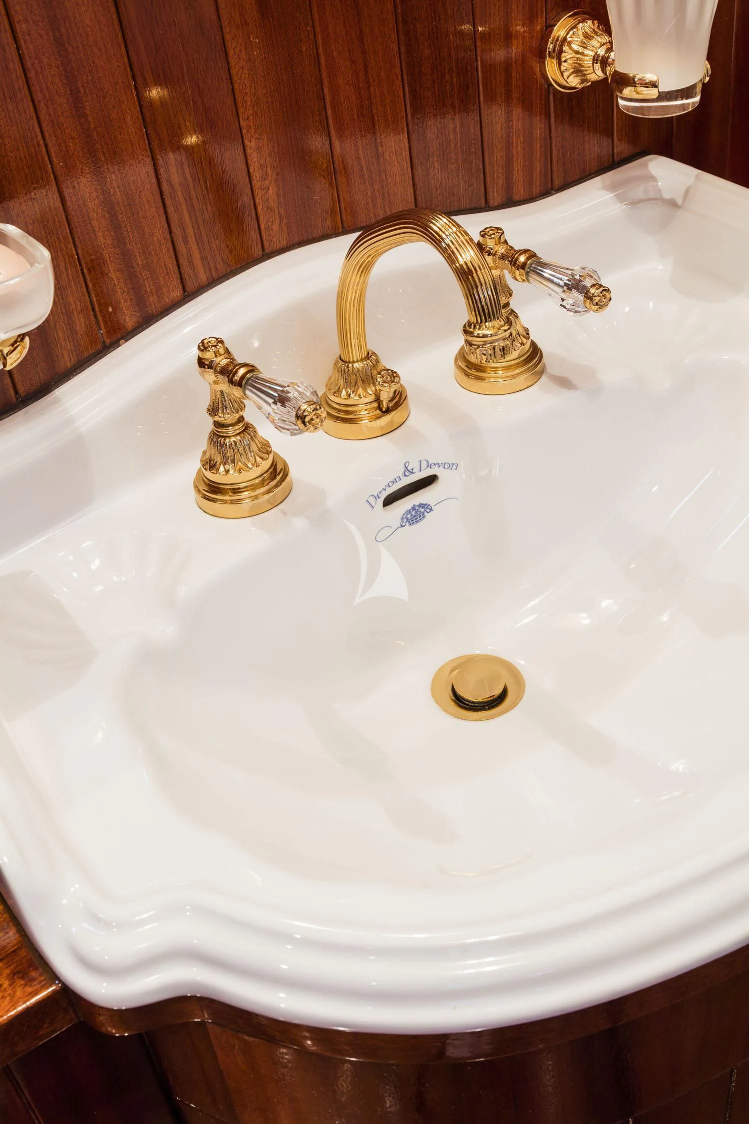 a sink with a faucet aboard CROCE DEL SUD Yacht for Sale