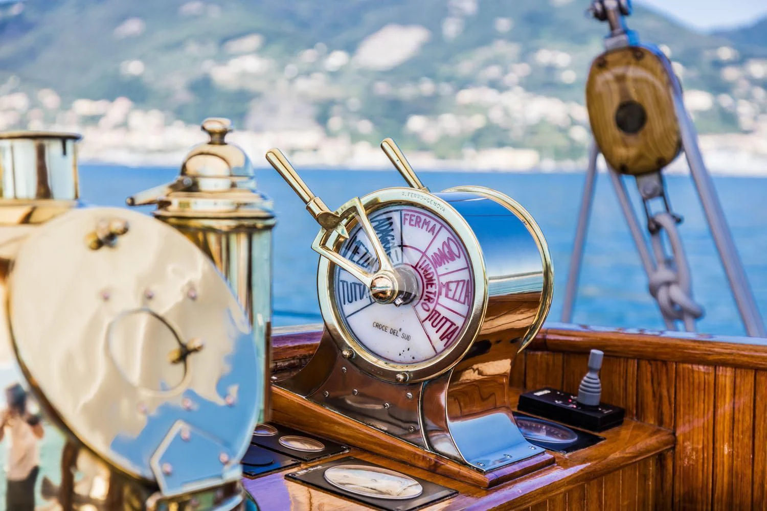a close-up of a boat aboard CROCE DEL SUD Yacht for Sale