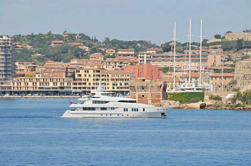 a boat on the water aboard GLORIA TERESA Yacht for Sale