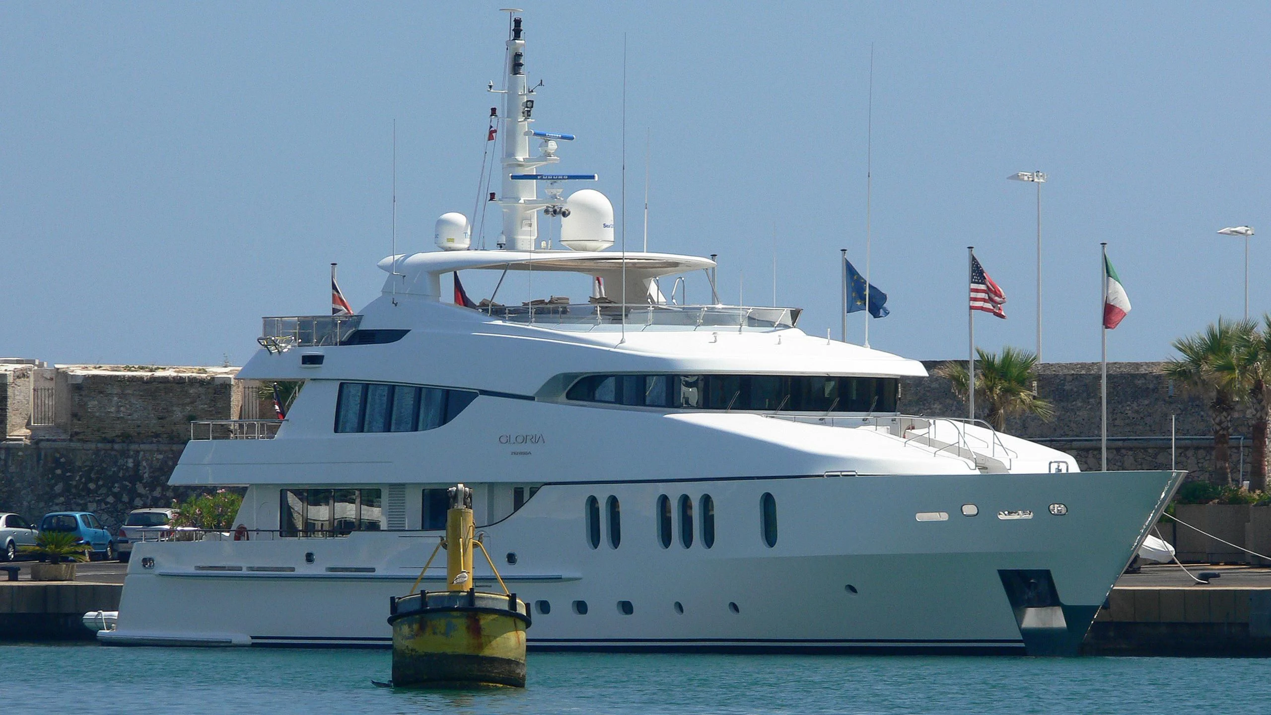 a boat in the water aboard GLORIA TERESA Yacht for Sale