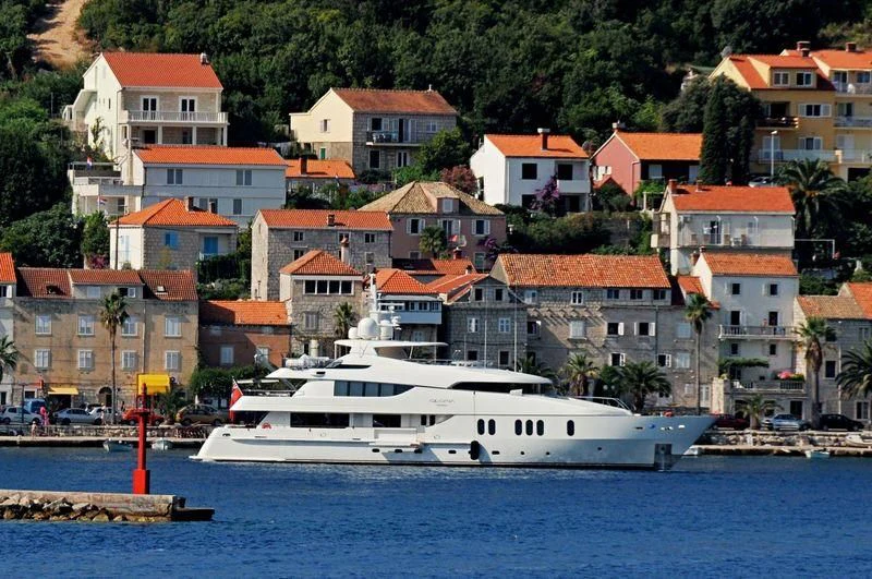 a boat in the water aboard GLORIA TERESA Yacht for Sale