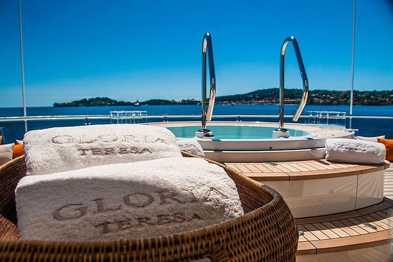 a boat on the water aboard GLORIA TERESA Yacht for Sale