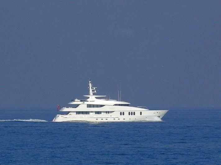 a white boat in the water aboard GLORIA TERESA Yacht for Sale