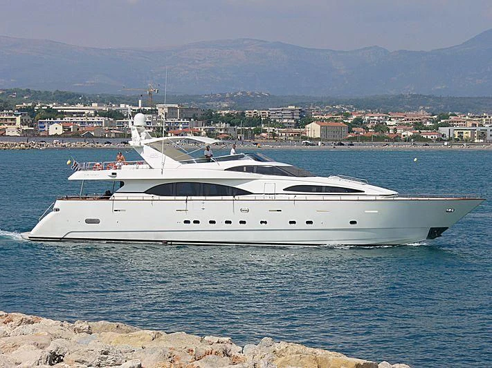 a white yacht in the water aboard REFLECTION Yacht for Sale