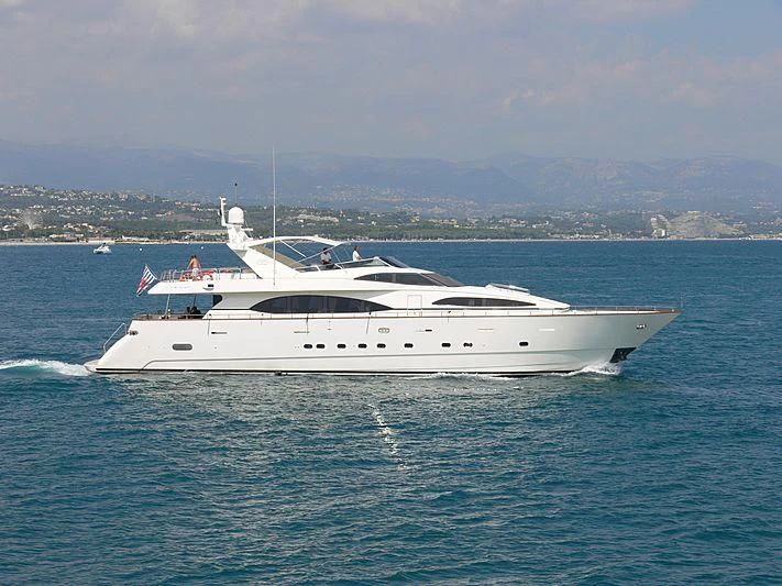 a white yacht in the water aboard REFLECTION Yacht for Sale