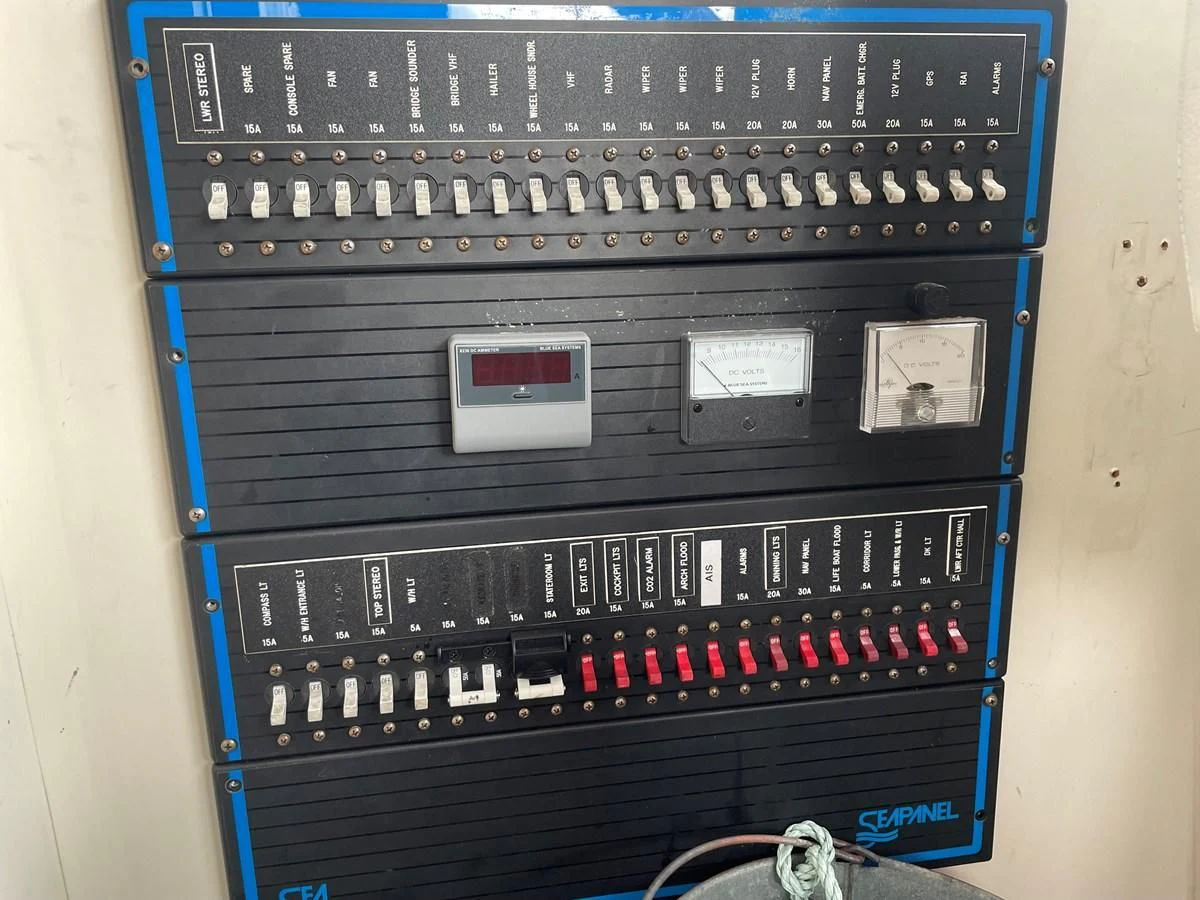 a black and white computer tower aboard MAGIC MOMENT Yacht for Sale