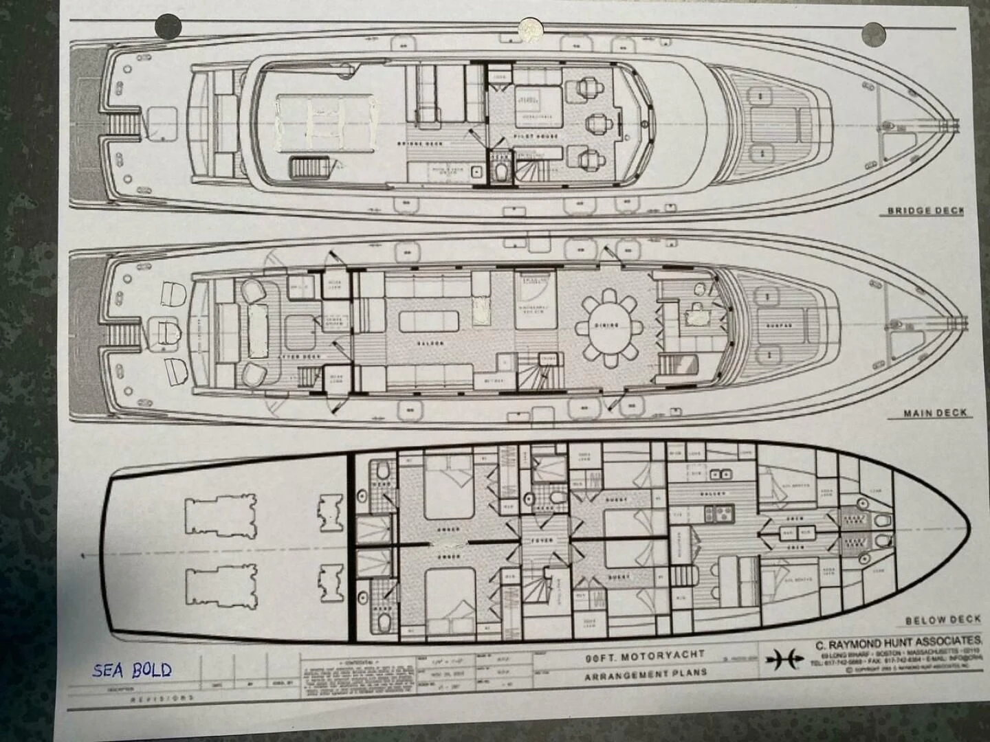 diagram, engineering drawing aboard SEA BOLD Yacht for Sale