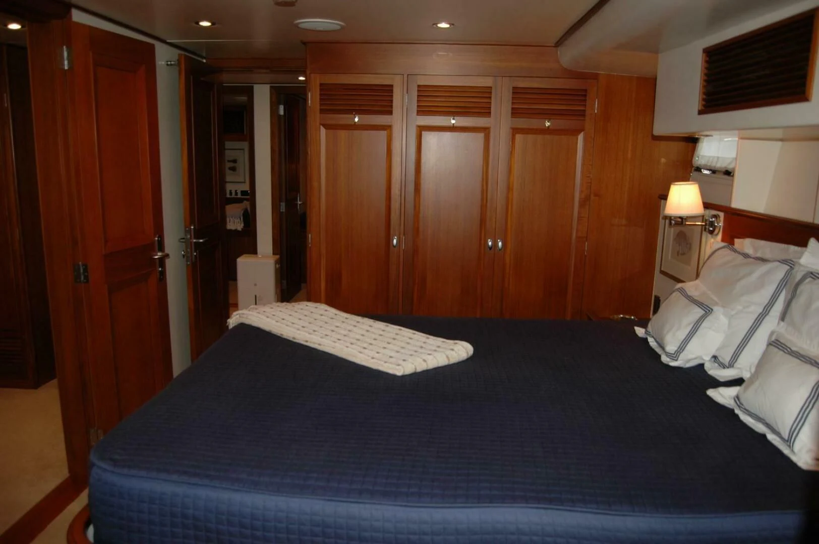a bed in a room aboard SEA BOLD Yacht for Sale