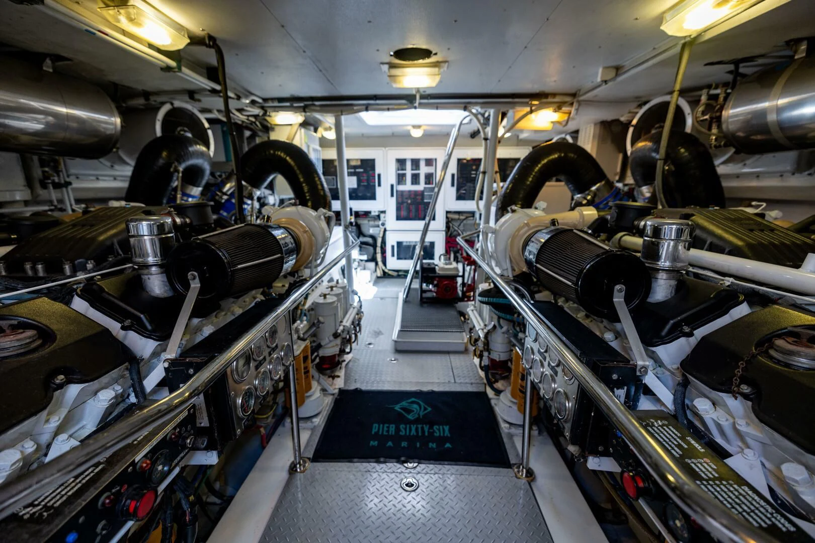 a large room with machinery aboard SEA BOLD Yacht for Sale