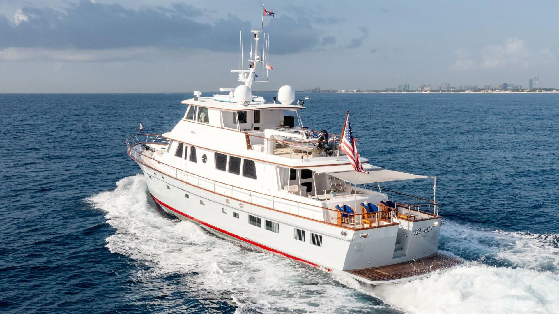 a boat on the water aboard SEA BOLD Yacht for Sale