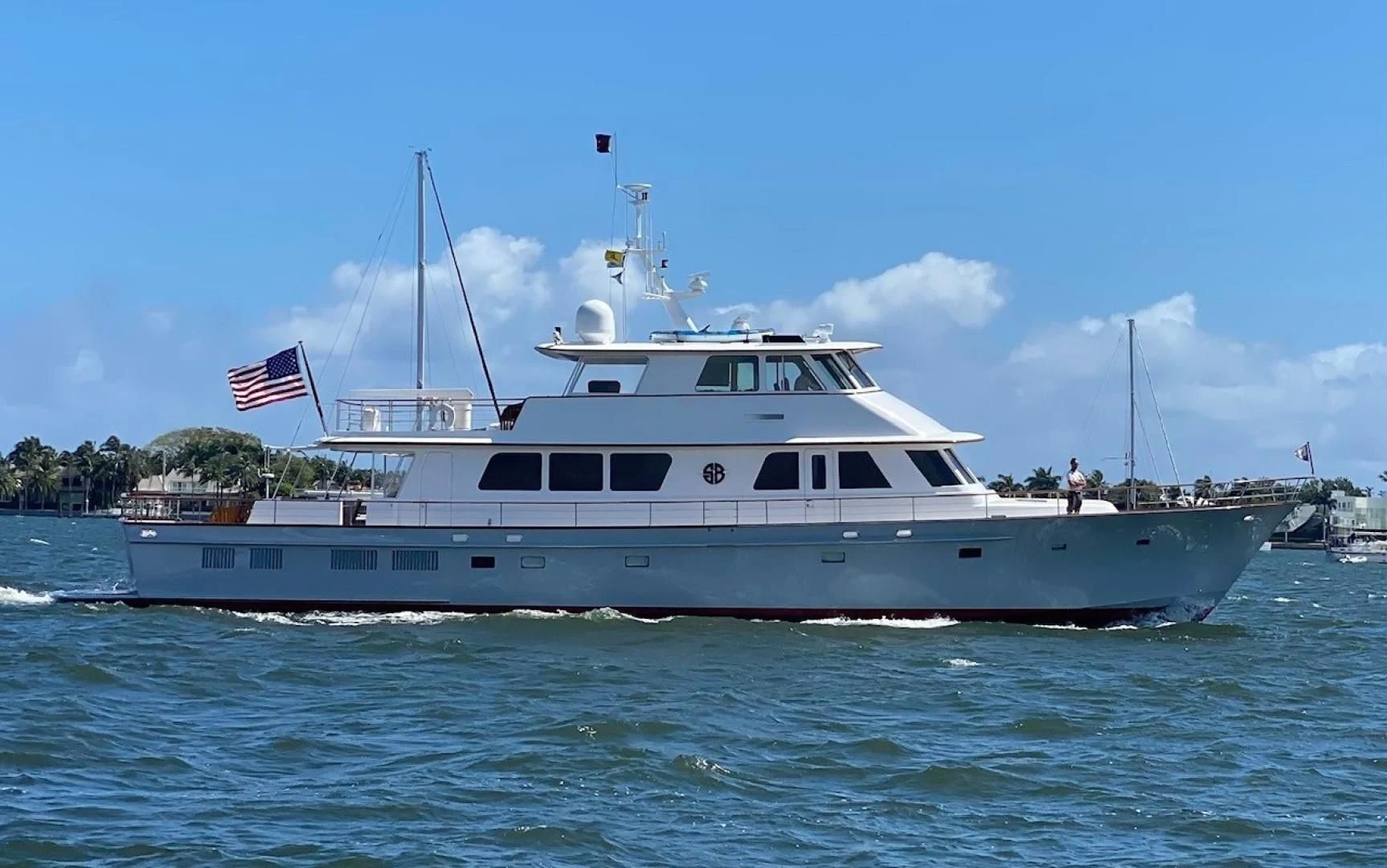 a large white boat aboard SEA BOLD Yacht for Sale