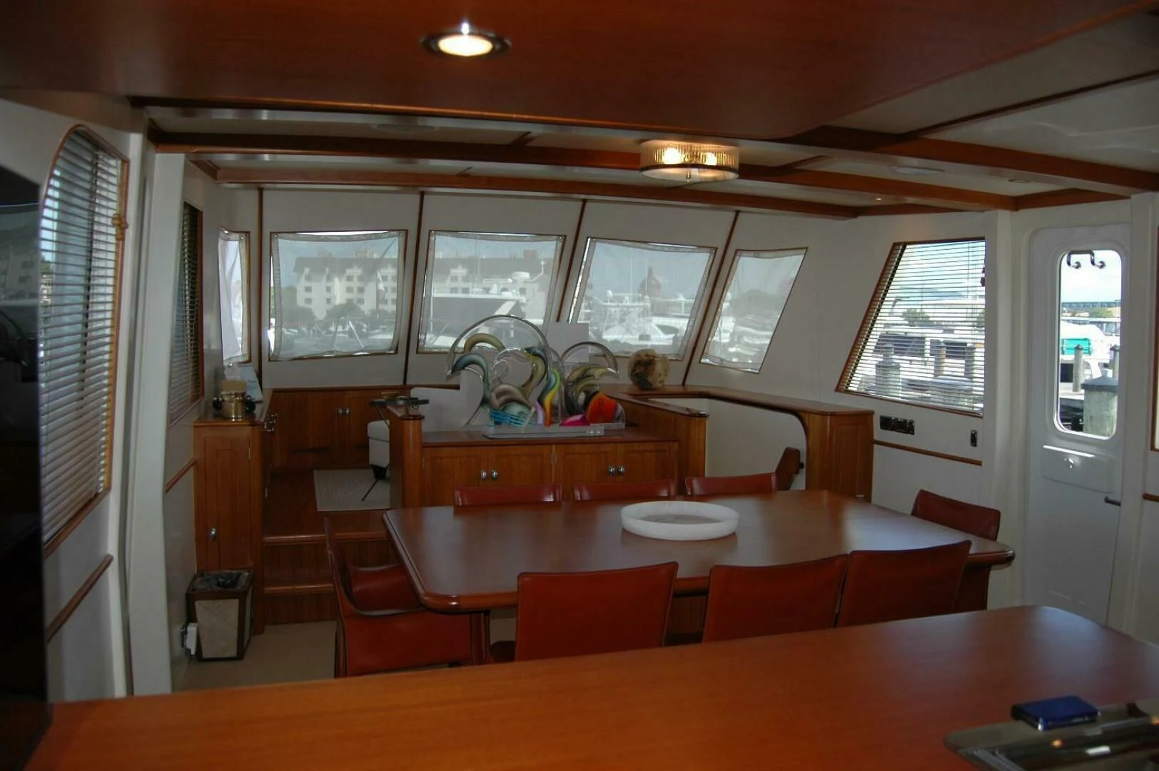 a dining room with a large table aboard SEA BOLD Yacht for Sale