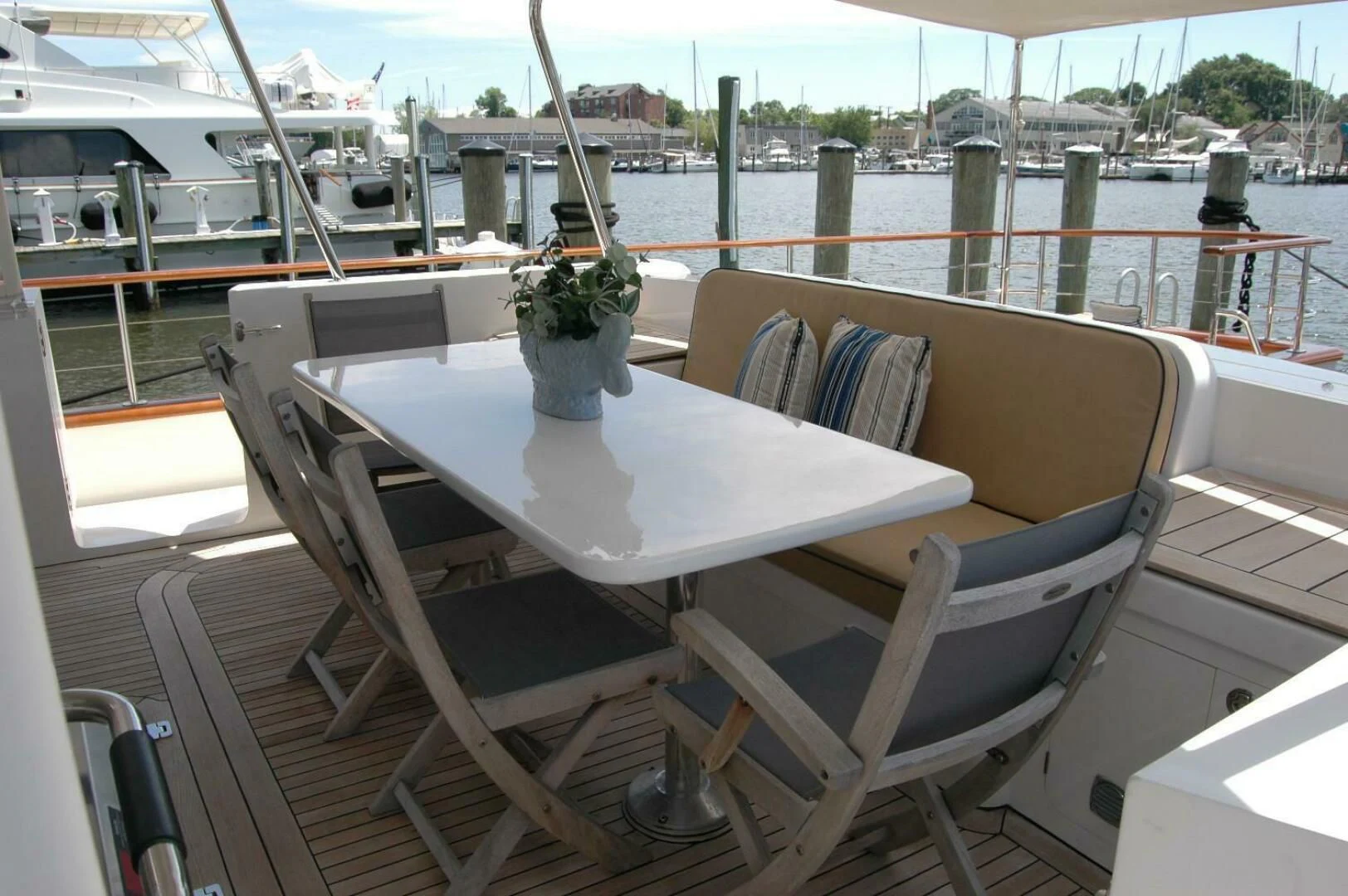 a table and chairs on a boat aboard SEA BOLD Yacht for Sale