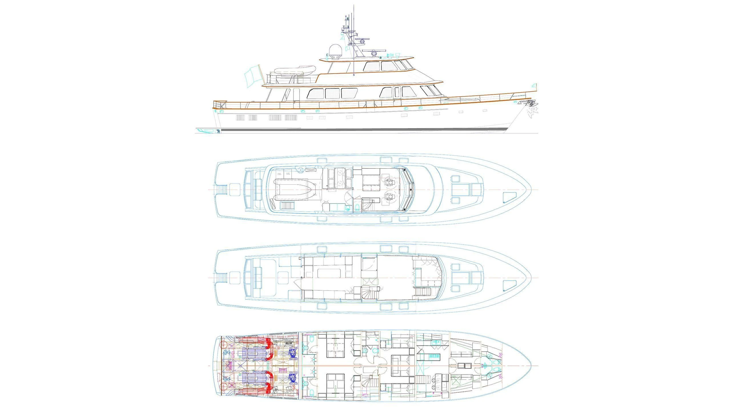 diagram, engineering drawing aboard SEA BOLD Yacht for Sale