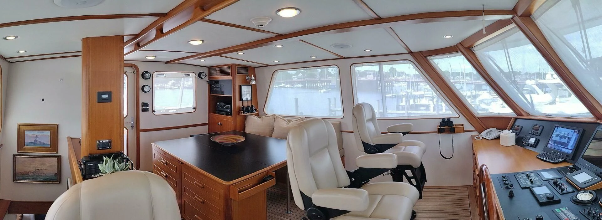 a room with a desk and a chair and a computer aboard SEA BOLD Yacht for Sale