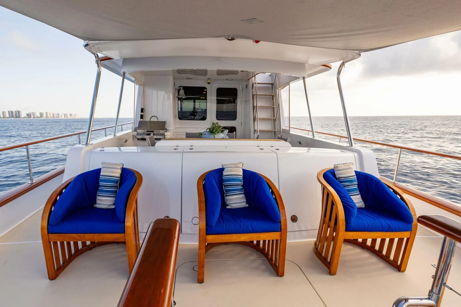 a boat with chairs on the deck aboard SEA BOLD Yacht for Sale