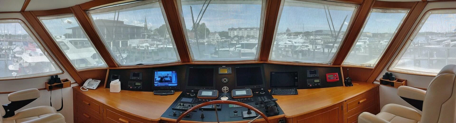 a room with a desk and a computer aboard SEA BOLD Yacht for Sale