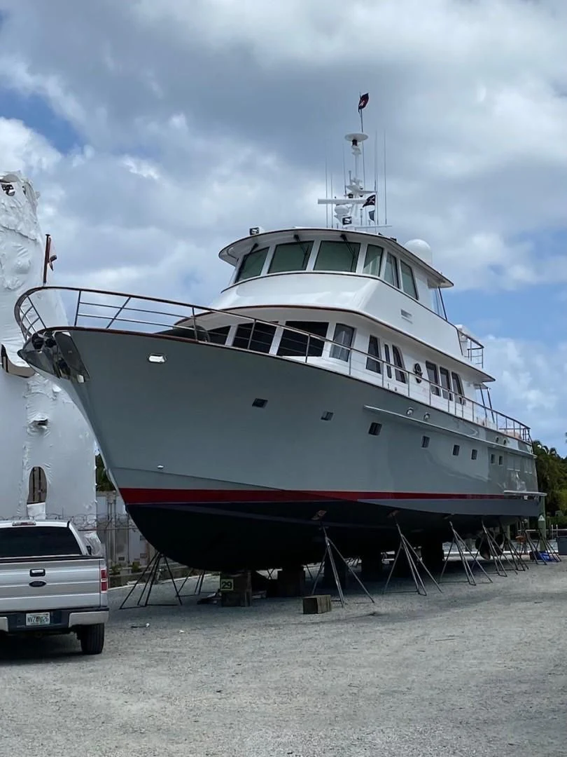 a boat parked on the sand aboard SEA BOLD Yacht for Sale