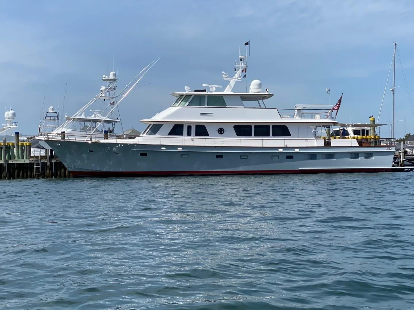 a large white boat in the water aboard SEA BOLD Yacht for Sale